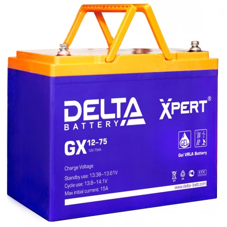 Аккумулятор герметичный свинцово-кислотный Delta Delta GX 12-75