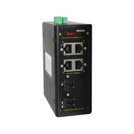 Промышленный сетевой коммутатор 4-портовый Gigabit Etherne ComOnyx CO-PF-4G2SFP-P504