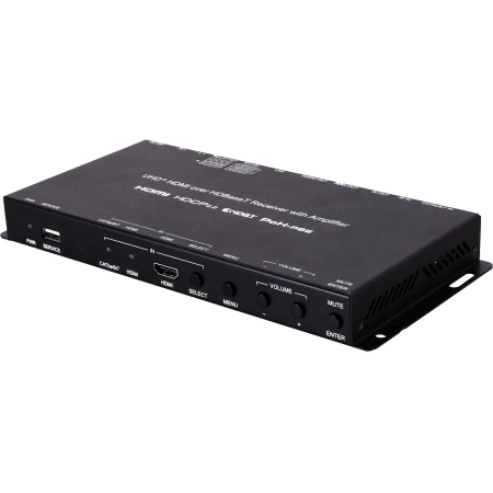 Приемник сигналов HDMI 4Kх2K/60 с Ethernet, ИК, RS-232 и стереоаудио со встроенным усилителем Cypress CH-2540RX