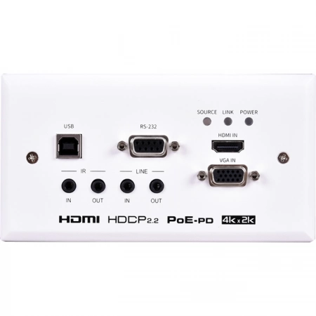 Настенная панель, передатчик KVM-сигналов HDMI, VGA, аудио, ИК, USB и RS-232 по 1000BaseT Cypress CH-U331TXWPEU