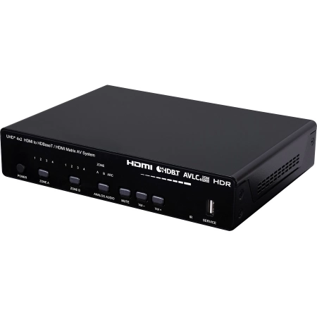 Матричный коммутатор 4х2 HDMI 2.0 UHD 4K с HDCP 1.4/2.2 с выходами в витую пару, расширенный EDID Cypress CPLUS-421PLV