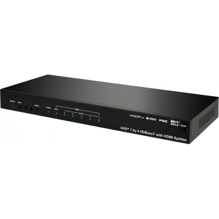 Усилитель-распределитель 1:4 (HDMI + 4xHDBaseT Cat5e с PoH) сигналов HDMI, ИК и RS-232 Cypress CHDBT-1H4CPLV