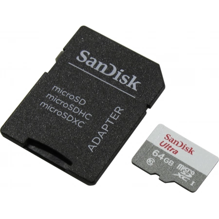 Карта памяти microSDXC, 64 ГБ, Class 10 SanDisk SDSQUNR-064G-GN3MA