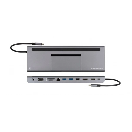 Переходник с USB тип C (вилка) на HDMI (розетка), VGA (розетка), DisplayPort (розетка) Kramer KDOCK-4
