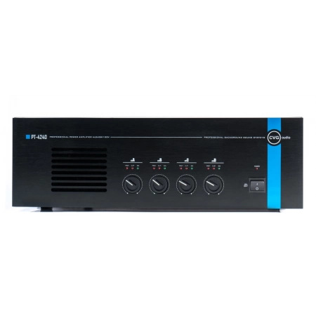 Профессиональный 100V четырехканальный высококачественный усилитель мощности для многозонных систем трансляции музыки и речевого оповещения CVGaudio PT-4240