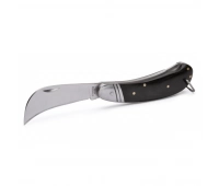 Нож для снятия изоляции монтерский большой складной с изогнутым лезвием и фиксатором КВТ НМ-06