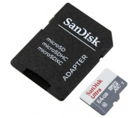 Карта памяти microSDXC, 64 ГБ, Class 10 SanDisk SDSQUNS-064G-GN3MA