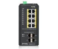 Промышленный L2 PoE+ коммутатор 8xGE PoE+, 4xSFP, крепление на стену/DIN-рейку, IP30, два источника питания DC ZyXel RGS200-12P-ZZ0101F