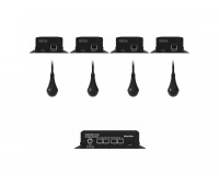 Комплект из 4 черных потолочных микрофонных массивов с аналоговым выходом, 4 передатчиков и приемника Clearone CM Array2/B-A Bundle D