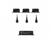 Комплект из 3 черных потолочных микрофонных массивов с аналоговым выходом, 3 передатчиков и приемника Clearone CM Array2/B-A Bundle C